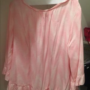 Banana republic pink and white striped blouse -XL